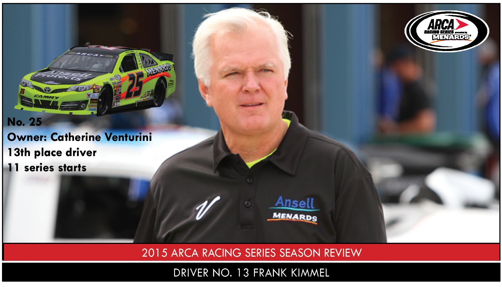 Frank Kimmel Reaches Milestones Finishes 13th In Standings ARCA Racing