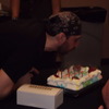 Joe blowing out the candles 