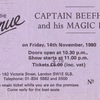 Captain Beefheart Ticket 